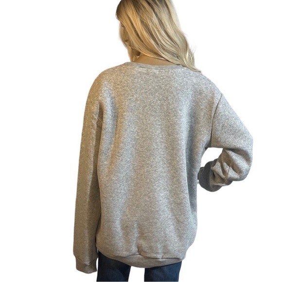 Hotter Than a $2 Pistol Retro Cowgirl Heather Gray Crewneck Sweatshirt - Picture 6 of 9